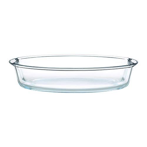 Image of Borosil 2.5 L Baking & Serving Dish with Handle | Bowl Container | Borosilicate Glass Bakeware and Serveware Casserole Dish Tray | Microwave, Oven & Dishwasher Safe | Transparent