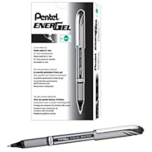 Pentel EnerGel NV Bolígrafos de Gel Líquido Negro x12 miniatura 1