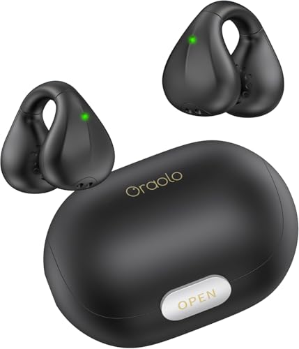 Auriculares Conduccion Osea, Auriculares Inalámbricos Deportivos Bluetooth 5.3, Cascos Oseos Inalambricos con Clip y Cancelación de Ruido ENC, 40H de Reproducción, IPX6 Impermeable para Running