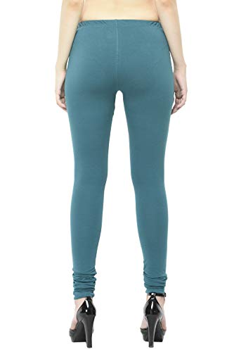 Image of Frenchtrendz Women's Cotton Spandex Stretchable Mid Rise Slim Fit Churidar Leggings Pull On