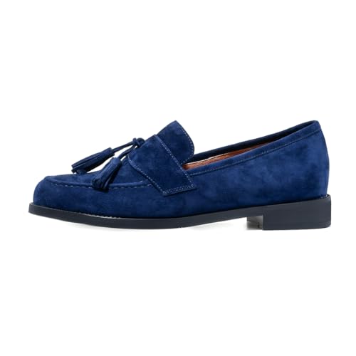Image of ONEENO Women's Casual Flat Suede Tassel Loafer