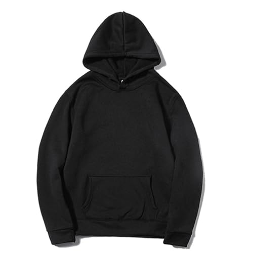 Casual Hoodies for Men Pure Basic Classic Sweatshirt Loose Hooded Plus Size Long Sleeve Hoodie Pullover with Pocket