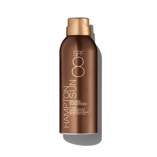 Hampton Sun SPF 8 Bronze Continuous Mist Sunscreen | Sunbathing Enhancer | Touch of Warm Bronze for an Instant, Radiant Glow | Antioxidant-Rich Moisture with Vitamin E + Aloe Vera | Oil-Free