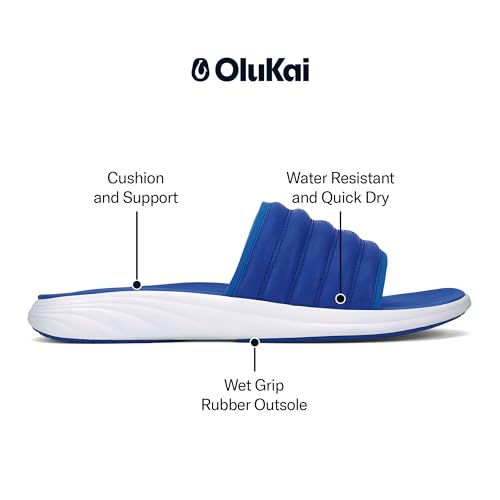 Image of OluKai Komo Men's Slide Sandals, Water-Friendly Shoe with Cushioned Strap, All-Day Comfort & Support