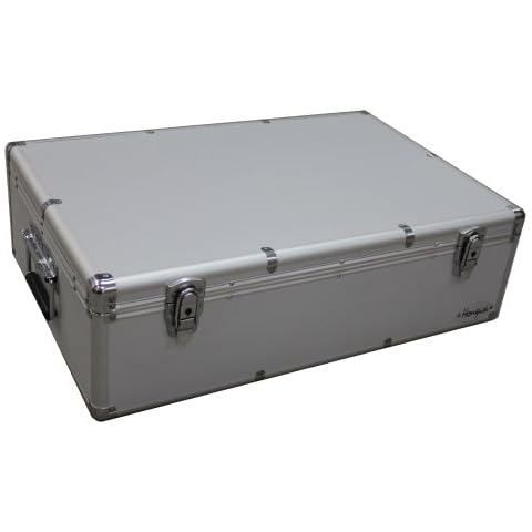 MegaDisc 1000 CD DVD Silver Aluminum Hard Case for Media Storage Holder with Hanger Sleeves Cover