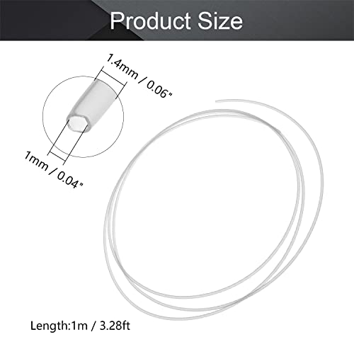 Image of Othmro 1Pcs 3.28ft Length PTFE Teflon Bowden Tube, 0.04inch ID x 0.06inch OD Milky White Connector Tubing, Printer Teflon Tube PTFE Tubing for 3D Printer Transportation of Gelatin, Pectin