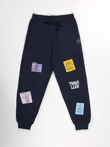 Image of KiddoPanti Boys Solid Fleece Track Pants | Cotton Poly Fleece Fabric | Ankle Length Bottom Rib | 2 Front Patch Pocket | Elastic Waist & Drawcord | Jogger Track Pants for Boys