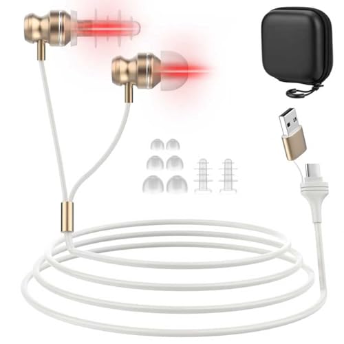 2-in-1 Red Light Therapy Device for Ears & Nose,650nm LED for Ear Comfort,Sinus Support& Daily Relaxation with USB & Type-C,Includes Soft Silicone Tips and Travel Case
