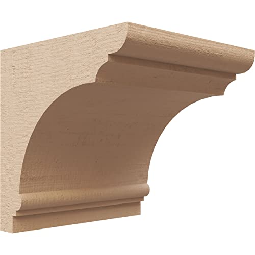 4"W x 4"D x 4"H Wide Hughes Rough Cedar Woodgrain TimberThane Corbel, Primed Tan