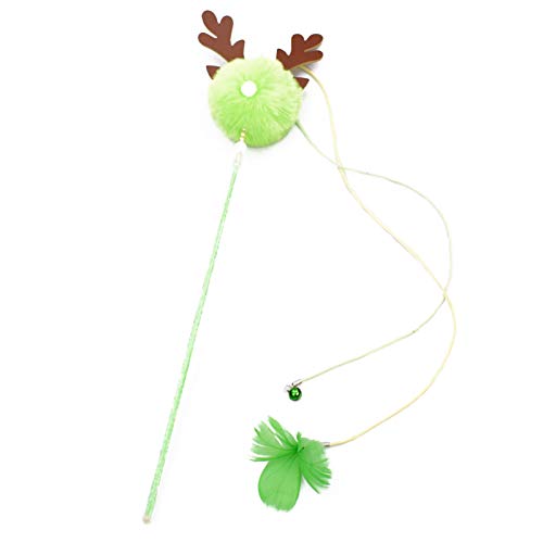 mewmewcat Bastão interativo de gato com bolas Sinos Varinha de pena para provocação de gato Exercíci