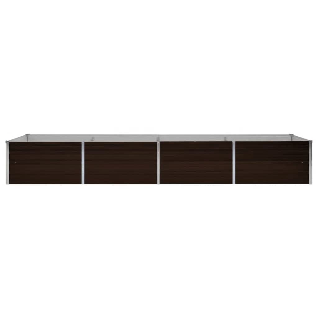 Bancal alto de jardín marrón 320 x 80 x 45 cm de acero galvanizado, bancal alto de metal para jardín, cama para plantas, cama de hierbas, caja de flores, decoración de entrada, balcón, terraza,