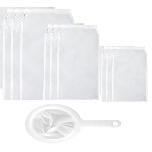 La mejor selección de Bolsas para la colada los mejores 5. 41 Yeanifeana 9 Pcs Bolsa coladora de malla ultrafina,bolsa de filtro de grado alimenticio Con uno cuchara coladora de malla finaReutilizable Bolsa de Colador Reutilizable, para...