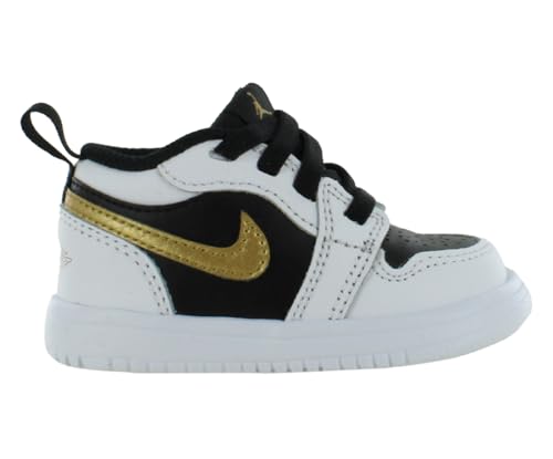 Jordan 1 Low Alt Baby/Toddler Shoes (DR9747-172, White/Black/Metallic Gold) Size 6