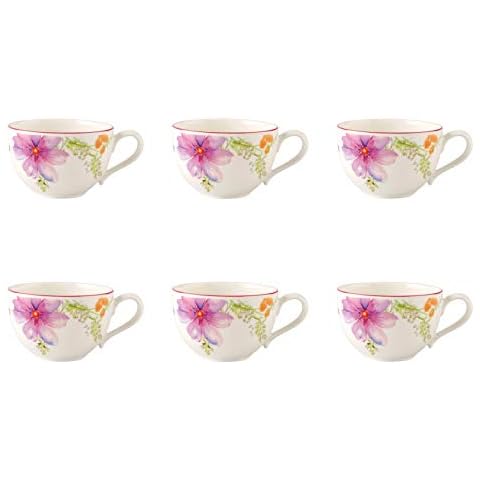 Villeroy & Boch Mariefleur Basic 6er Set Kaffeetassen 290ml weiß bunt Porzellan Cover