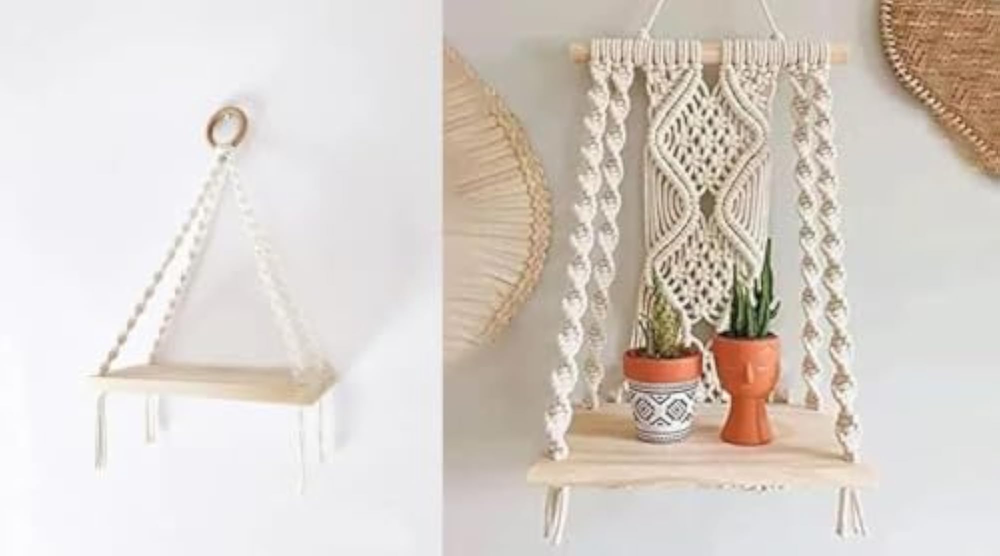 Wooden Wall Art & Wall Hanging Combo, Modern Decorative Tapestries