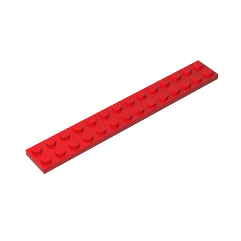 91988 Foundation Plate Plate 2x14 10 Pieces GDS-516 Compatible with Lego Building Blocks Color:Red
