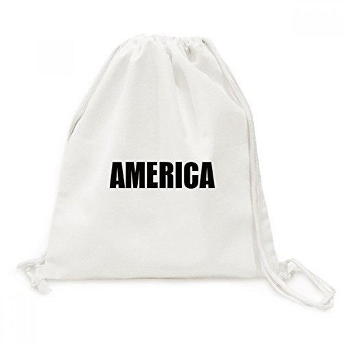 Sac en toile noire Amérique durable avec cordons de serrage robustes pour voyage