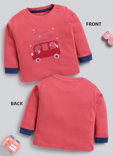 Image of LuvLap Baby Boys Regular Fit 100% Cotton Full Sleeves Boys T-Shirt Set Pack of 4