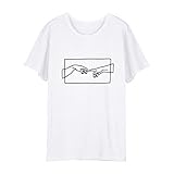 Eigenschaften: Klassischer Rundhalsausschnitt, Kurzarm, Handbedruckte grafische T-Shirts