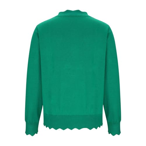 Women's Cardigan Sweater V Neck Lightweight Button Front Knit Tops Green - image 5