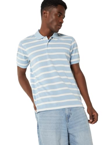 Image of Max Men's Half Sleeves Regular Fit Striped Polo T-Shirt