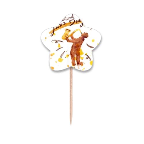 Instruments de saxophone cure-dents drapeaux cupcake pics pour buffet - 2