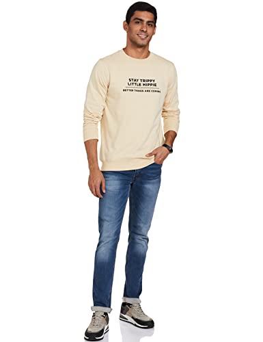 Image of Amazon Brand - Symbol Men Cotton Rich Light Weight Crew Neck Sweatshirt (Regular Fit)