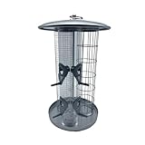 Relaxdays Mangeoire pour Oiseaux, Distributeur 3 en 1 pour graines, Boules de Graisse et c...