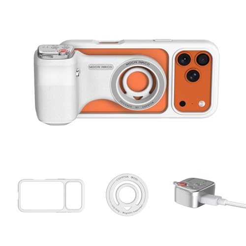 COMITOK iPhone Pro Max Camera Grip MOCA ARCO with Case for iOS26 Compatible with iOS17/iOS18 Phone Camera Grip with Enhanced Handle & Anti-Drop Detachable Remote for Easy Shooting YouTube Tiktok