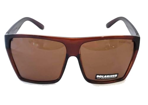 MODA Brown Polarized Lens Super Oversized Retro Square Sunglasses Unisex3