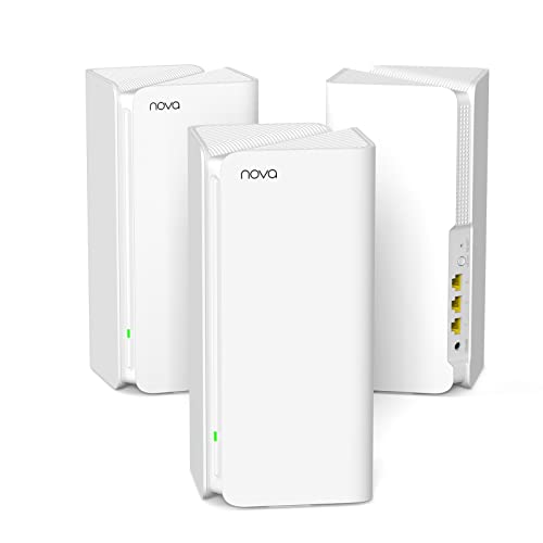 Tenda AX5400 Mesh WiFi 6 System Nova MX15 Pro - 6 * 3dBi Antennas up to 7300 sq.ft WiFi Coverage - Wi-Fi 6 Mesh for up to 200 Devices, 3*Gigabit Ports, Easy Setup, Amazon Alexa, 3-Pack