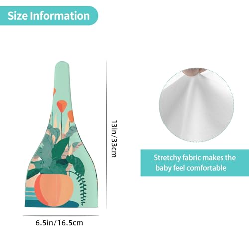 Indoor Cartoon Potted Green Plants Print Newborn Baby Hat, Soft Top Knotted Beanie Cap, Cute Infant Headwear for 0-6 Months Welcome Party4