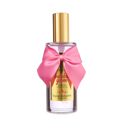 Bijoux Indiscrets Aceite para Masajes Íntimos Sabor Bubblegum 100 ml - Efecto Calor - Compatible con Juguetes Eróticos - 100% Vegano - Adultos