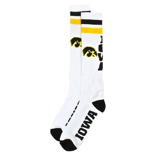 Donegal Bay Iowa Hawkeyes White Tube Socks - NCAA Officially Licensed - DB Fan Gear