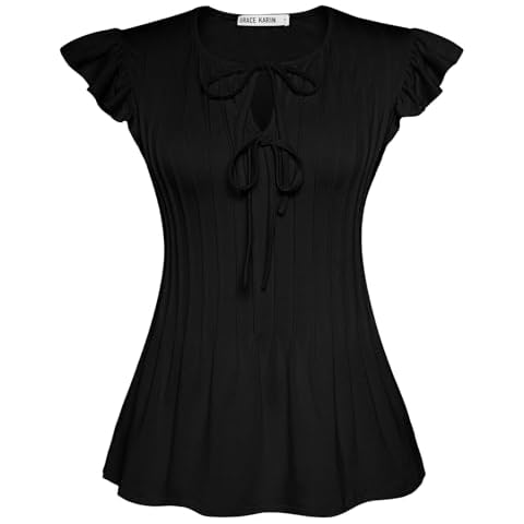 GRACE KARIN Ruffle Sleeve Casual Blouse Cover