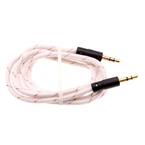 Cable Auxiliar 3.5mm Blanco Trenzado 1m miniatura 1