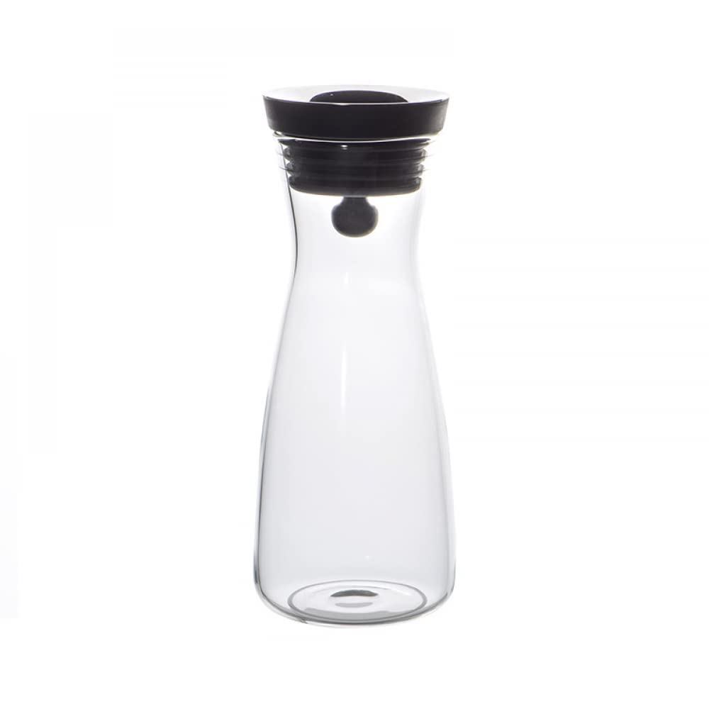 Lpy Jarra de Vidrio Tapa de Acero sin Goteo en Forma de Flor, Jarra de Agua fría y Caliente, cafetera de té, Jarra de té Helado, Jarra de Jugo, decantador de vino-1800ML