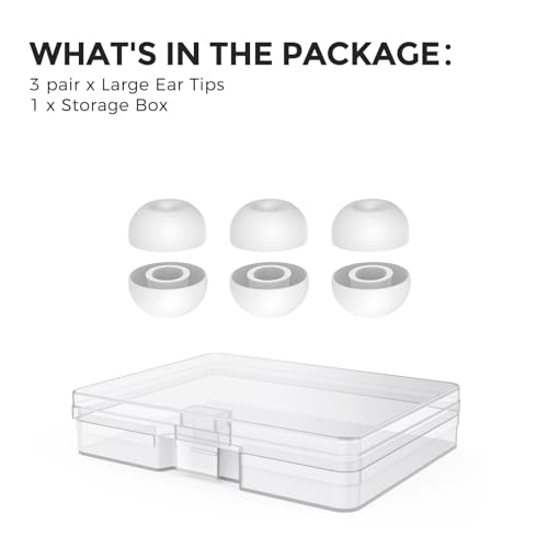 Image of AhaStyle Ear Tips for AirPods Pro 3 (2025) with Noise Reduction Hole【Fit in The Charging Case】 3 Pairs Silicone Ear Covers Replacement Tips for AirPods Pro 3rd Gerentation with Portable Storage Box