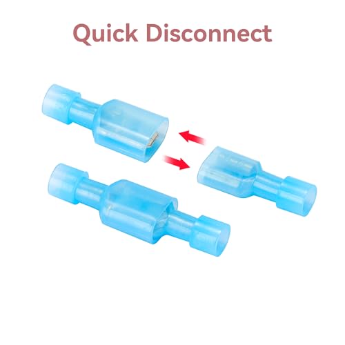 Meowlian FM-BLUE-160 160Pcs 16-14 Awg Female Nylon Spade Connector Blue Electrical Quick Disconnect Wire Connectors Kit thumb #4