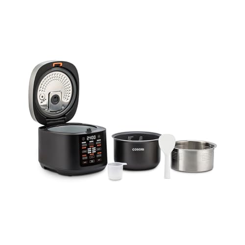 Image of COSORI Rice Cooker, Slow Cooker & Steamer with Ceramic Coated Inner Pot and Fuzzy Logic, 50 Recipes,10 Cups, 1.8L Capacity, Multi Cooker with 17 Functions, Warmer, Timer