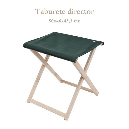 Miniatura 3 de Scalpers - Taburete Director Plegable Fabricada en Madera de Haya Estructura sin Barniz de Primera Calidad, Lona Color Verde Oscuro