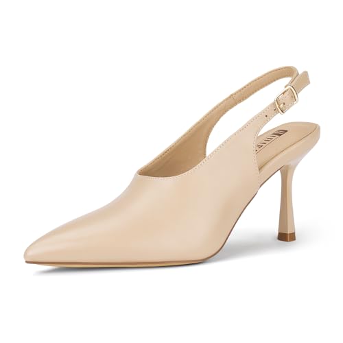 IDIFU IN4 Slingback Closed Toe Heels Women's Pumps High Stiletto Pointed Toe Heels Prom Wedding Work Dress Shoes for Women Dressy Comfortable Sexy Trendy Fashion Pumps Shoes