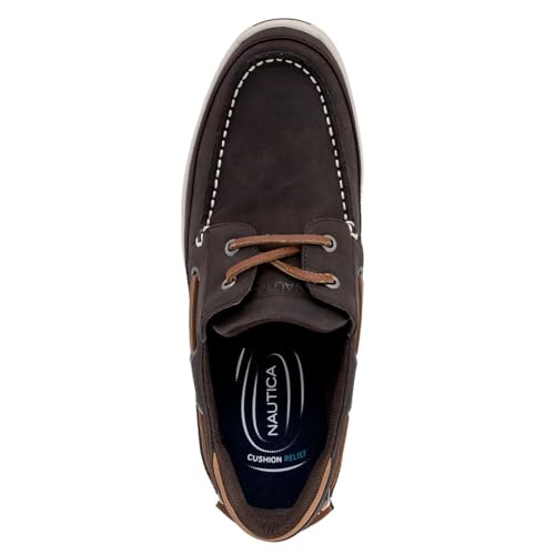 Image of Nautica Men's Lace-Up Moccasin Boat Shoes - Cushioned Insole Casual Deck Loafers for Walking Comfort - Zapato