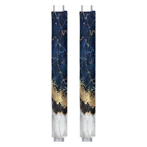 Image of Pardick Marble Refrigerator Door Handle Covers Set of 2 Marble Blue Gold Washable Fridge Dishwasher Mocrowave Oven Door Decor Protector Handle Cover Kitchen Appliance Decorative