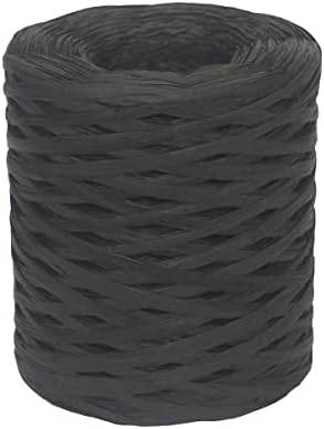 DooGu Raffia Paper Ribbon 218 Yards 14 Inch Paper Ribbon for DIY Craft Gift Box Packing Paper Twine (218Yards, Black)