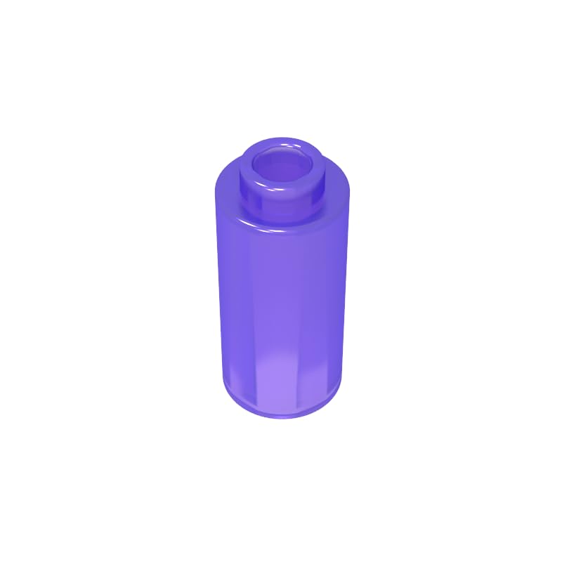 71075 Round Brick Brick Round 1x1x1 2/3 50 Pieces GDS-1574 Compatible with Lego Building Blocks Color:Trans Purple โ image 1