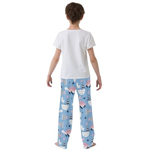 Turtle Fish Ship Boys Long Pants Soft Trousers Elastic Waist Kids Lounge Bottoms with Pockets S-XL3