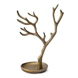 Asia-kobo アクセサリースタンド アクセサリー 収納 約 W 16cm D 16cm H 25cm アンティークゴールド 34618