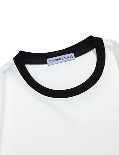 Aelfric Eden Graphic Tees Y2k Women Oversized T Shirts Striped Patchwork Crewneck Unisex Streetwear Tops