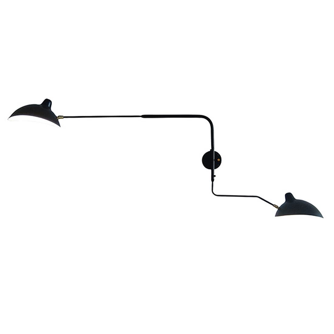 Lampada da parete salotto vintage nera rettangolare applique in metallo regolabile, lampada da lettura camera da letto, retro orientabile spot da parete soggiorno, faretto da parete rustico, Ø120+65cm
